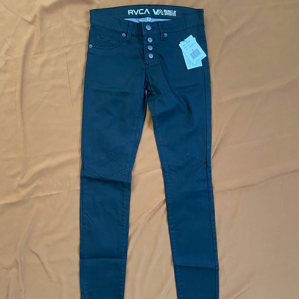 RVCA black coated denim